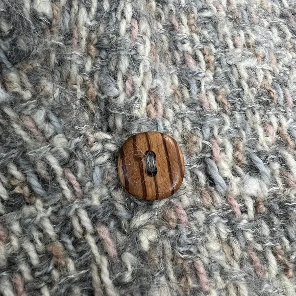 Vintage Hand Woven Wool Tweed Parisian Knit Sweater Vest Cardigan Nordic Rustic - Picture 6 of 8